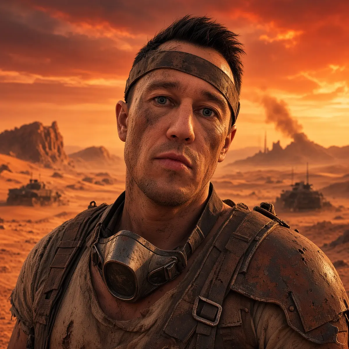 Project author Renat Mukhamedzhanov against an imaginative desert landscape